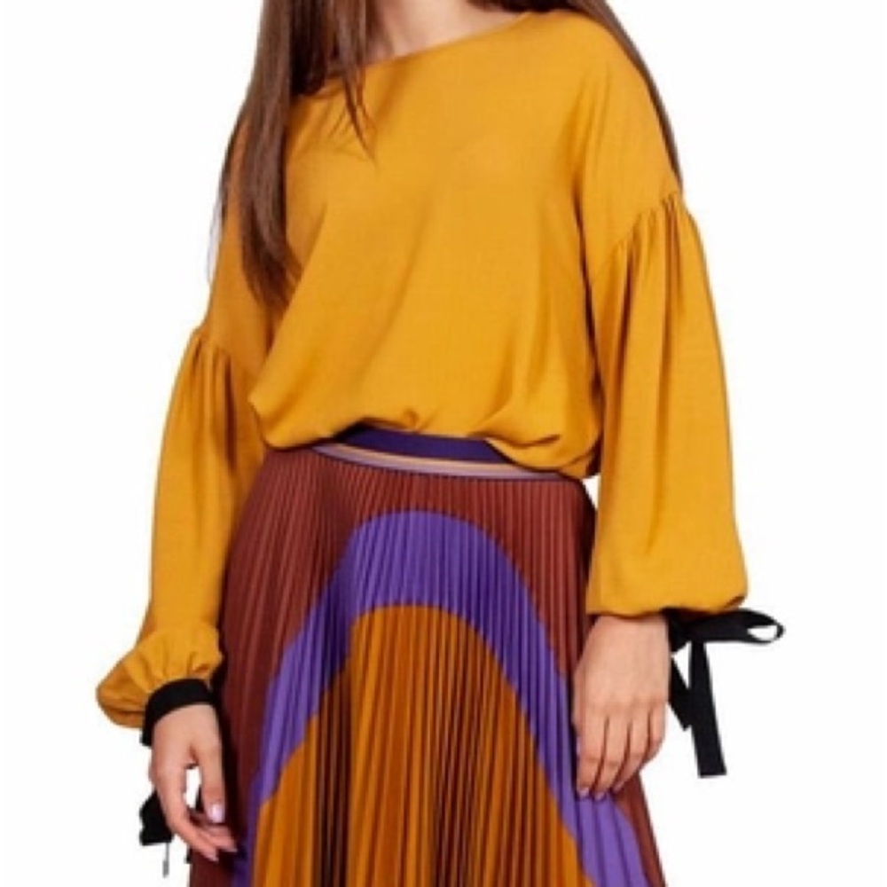 NWT Beatrice B. Camicia Tie Sleeve Blouse